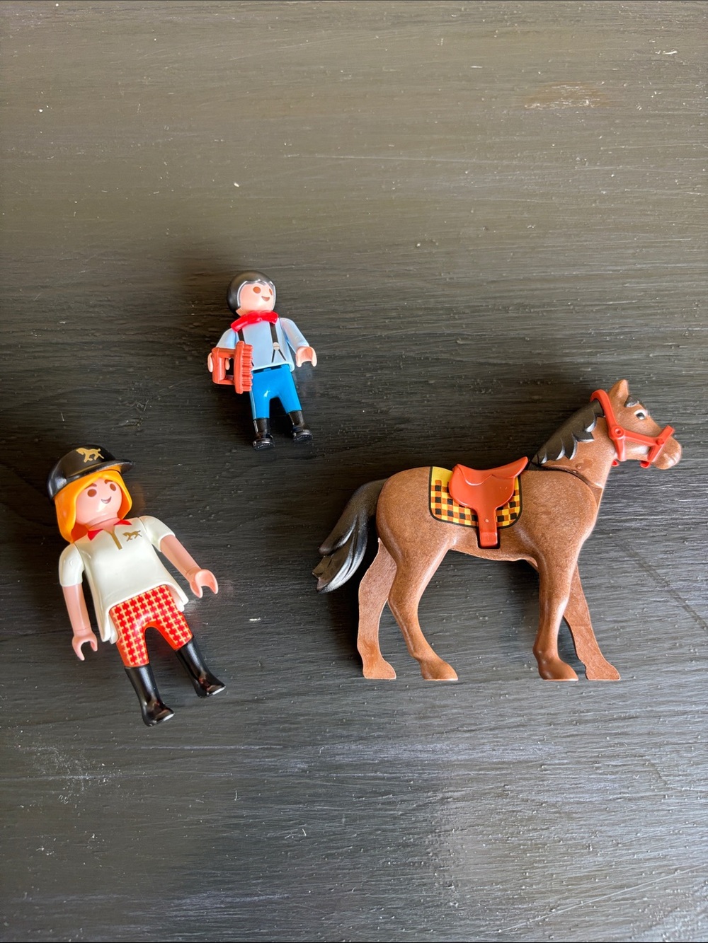 Playmobil Horse Equestrian Figures Play 4191 Incomplete Set Hat Brush Horse Toy